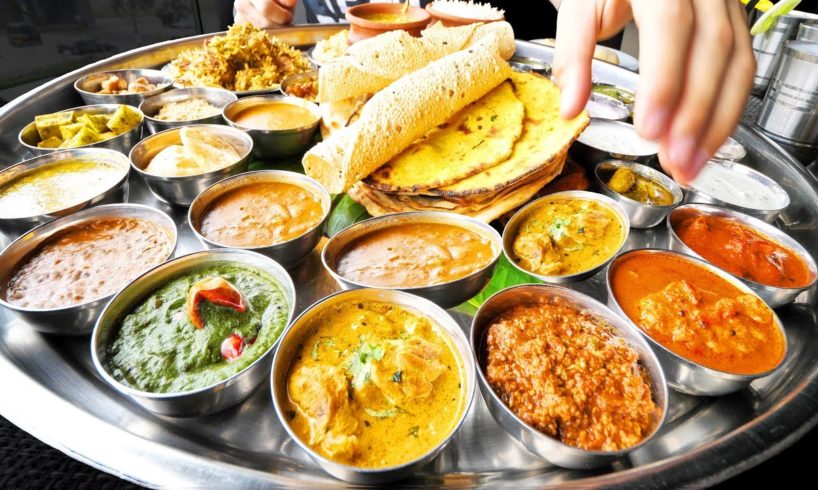 Enter CURRY HEAVEN Mumbai s BIGGEST Thali 38 Items BEST Indian 