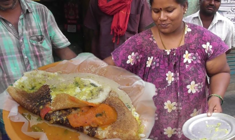 Egg ( Anda ) Masala Dosa | Tamil Nadu South Indian Street Food 2018