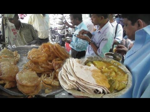 Malpua Jalebi (Sweet) Roti (Bread) Veg Curry | Kolkata Street Food | Office Staffs Talking Lunches