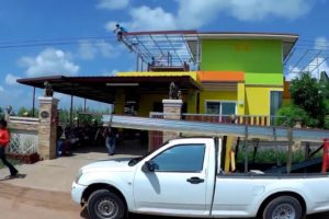 House Project Progress, Manufacturing Roofing Material And Some Cute Puppies In Isaan, Thailand