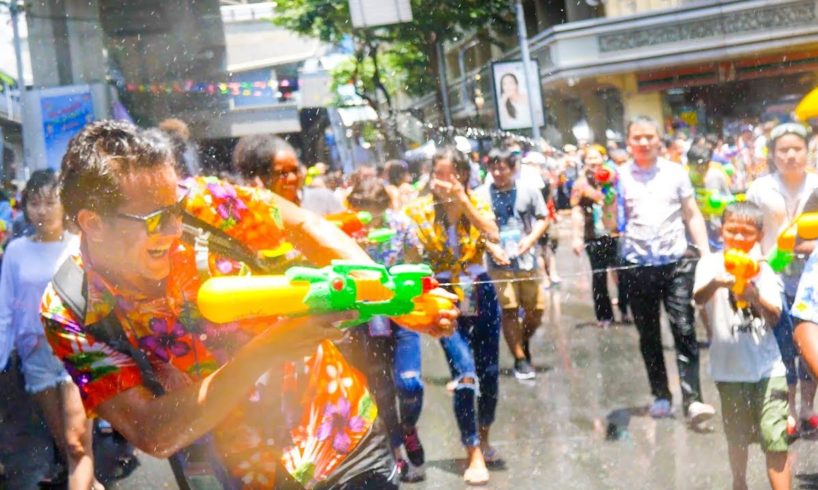 SONGKRAN FESTIVAL 2018!! Thai Street Food Tour and WATER FIGHT PARTY in Bangkok, Thailand!