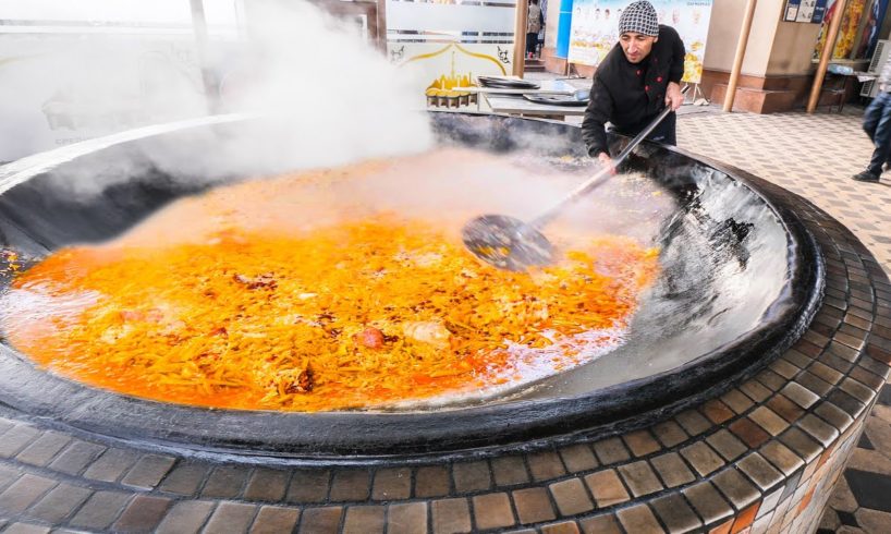 BIGGEST 4000KG Street Food in the WORLD - Extreme HORSE Plov HOT POT +  Street Food in Uzbekistan!!