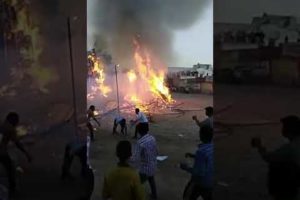 Burning Ravan Fell on a Man near death capture