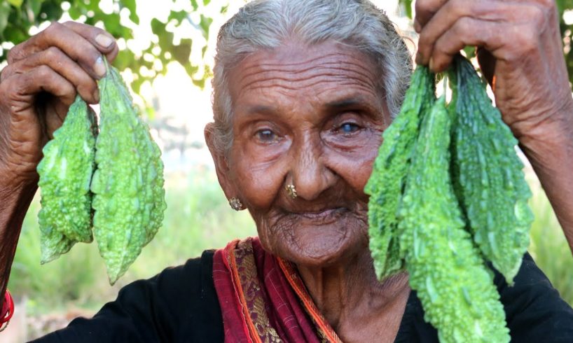 MY 105 GRANDMA COOKING BITTER GOURD FRY |కాకరకాయ వేపుడు చేదులేకుండా