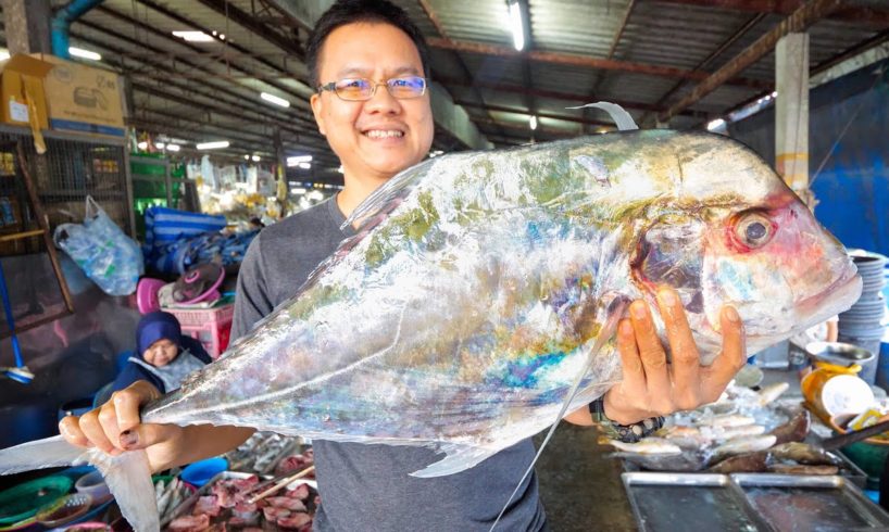 Thai Street Food - AFRICAN POMPANO!! ? Market to Table in Phang Nga, Thailand!! ??