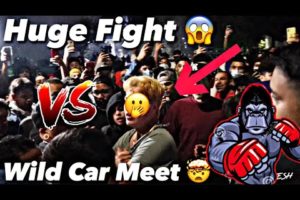 Insane Street Fight Breaks Out At Wild Car Meet Cops Show Up WTF !!