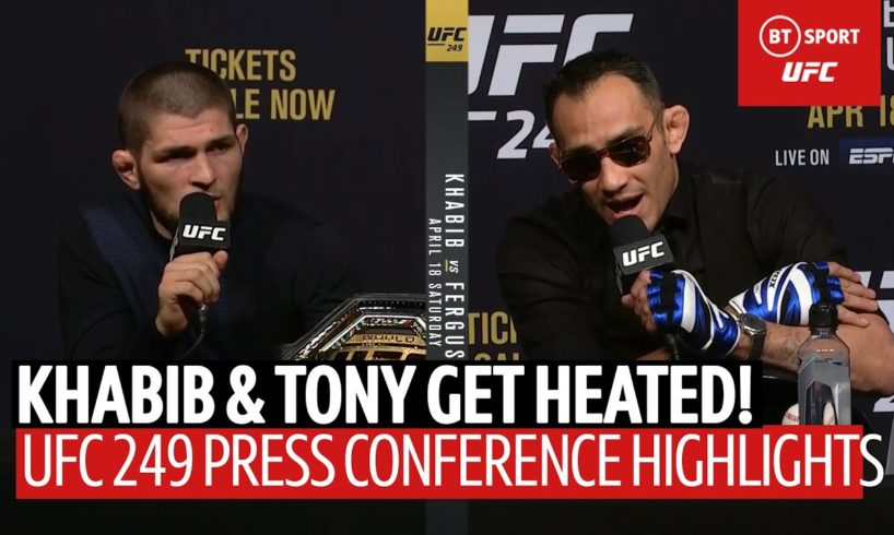 "I will eat you in street fight!" Khabib and Tony Ferguson's heated #UFC249 press conference!