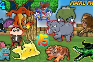 #4 | Minecraft | Pokémon + Shinchan Final Fights With Jack's Animals || With Oggy | Twikay Gamer