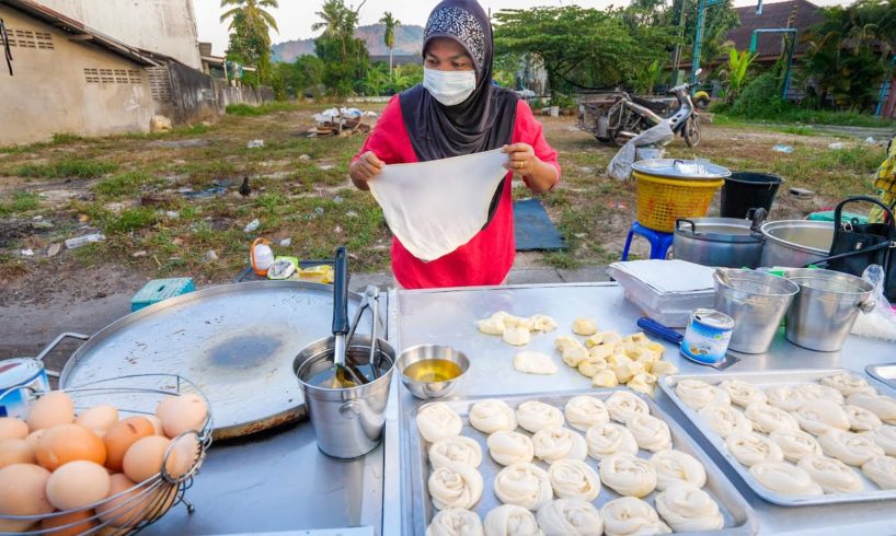 Street Food EGG ROTI!! Market Eating Tour in Southeast Asia! | Ranong, Thailand