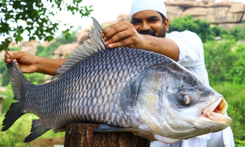 Amazing! 20 Kg Katla Fish Cooking Biggest Fish | Biggest fish gravy curry recipe by nawabs kitchen