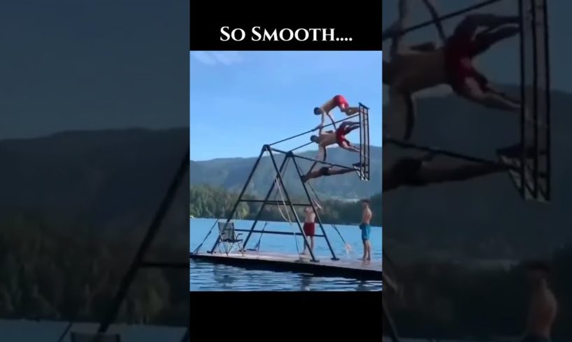 Most Satisfying Video Ever... | Swing Flip into a Lake | People are Awesome #Soul #SwingFlip #Shorts