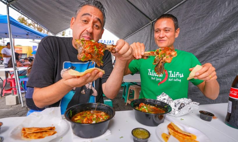 Extreme MEXICAN STREET FOOD in Los Angeles!! 🌮 DINO DRUMSTICKS + Backyard Breakfast!!