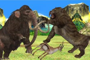 Mammoth Elephant Vs Lion Animal Fights Video Deer Saved By Woolly Mammoth Elephant Animal Battle