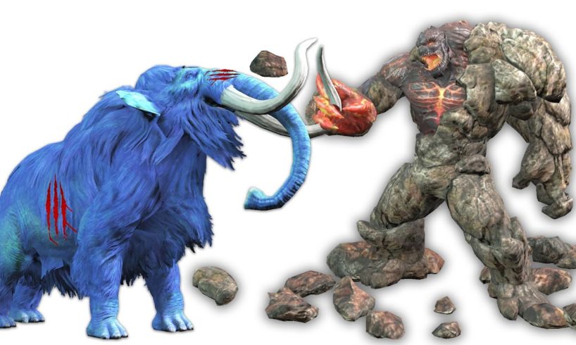 3 Zombie Mammoths Vs Stone Giant Fight | Wild Buffalos Get Attacked by Stone Giant & Saved by Mamoth