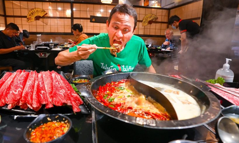 Insane Sichuan Chinese Food!! BEST SPICY HOT POT + Dino Mala Ribs in Los Angeles!!