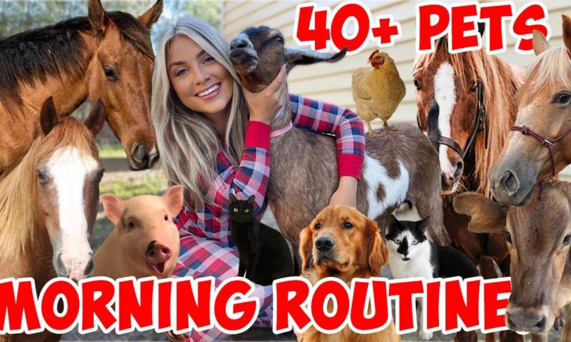 My Winter Christmas Morning Routine WITH 40+ Pets!  *SUPER CUTE ANIMALS*