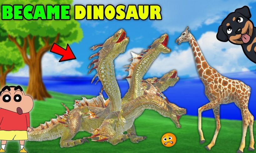 SHINCHAN and CHOP Became DINOSAURS 😱 | Animal Revolt Battle Simulator | 😂 Funny Game in Hindi