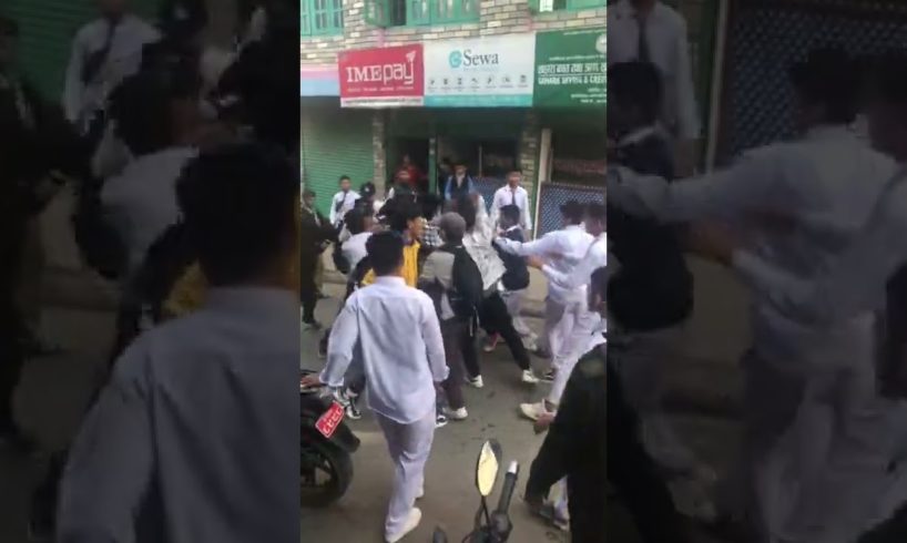 School Boys Gang Fight in Syangja,Nepal🇳🇵🇳🇵 || Gang fight with School boys || #gangfight