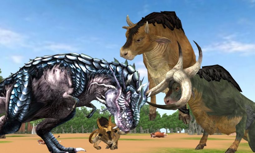 Dinosaur vs Giant Bull Fight Baby Bull Rescue Wild Animal Fight Animal Epic Battle Revenge Stories