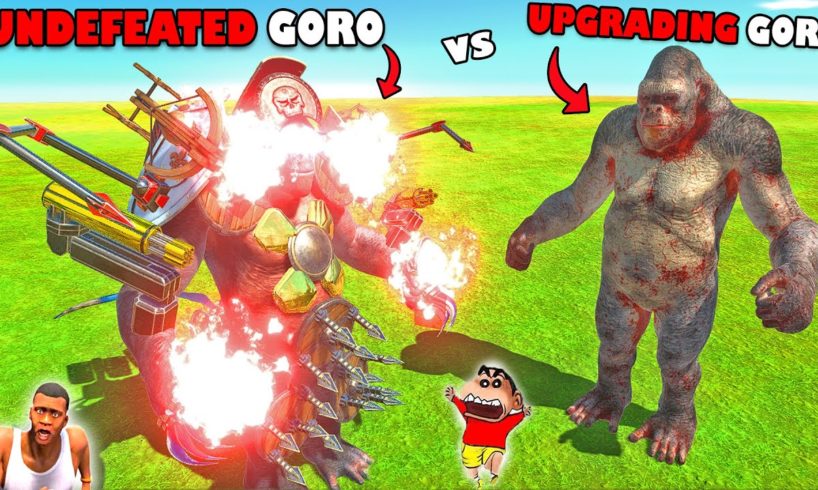 SHINCHAN and CHOP UPGRADING GORO THE GIANT to fight UNDEFEATED GORO Animal Revolt Battle Simulator