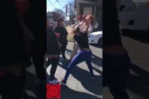 Hood fights mother and family watch on as girl gets punched on