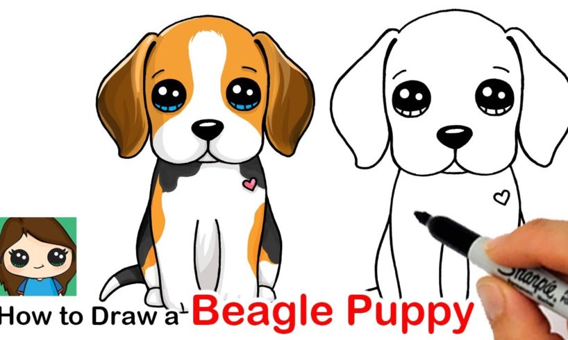 How to Draw a Beagle Puppy Dog Easy 🦴❤️