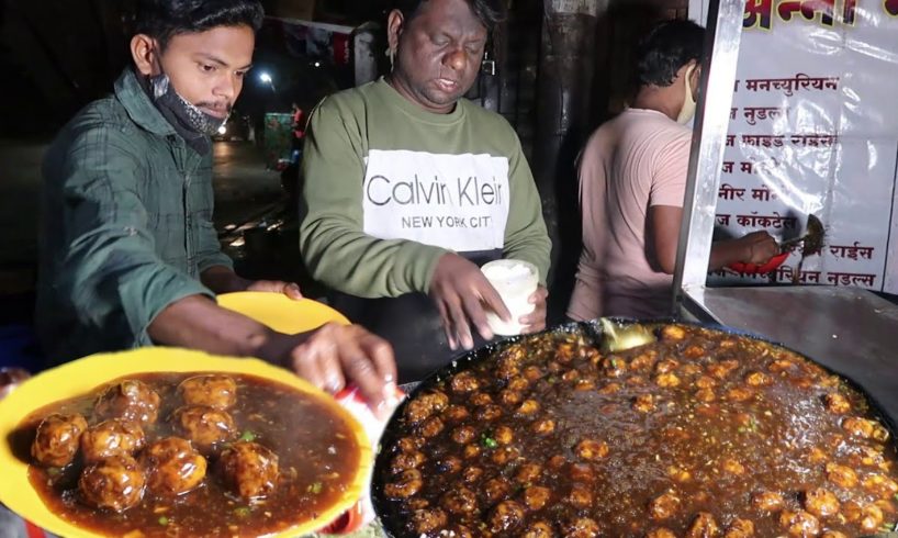 Jitna Kala Utna Ghana & Tasty | Anna Manchurian Wala | Famous Nagpur Street Food