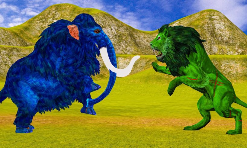 Mammoth Elephant Vs Zombie Lion | Animal Fight Mammoth Animal Epic Battle Video