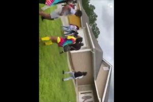 Hood fight old lady & old man gets jumped