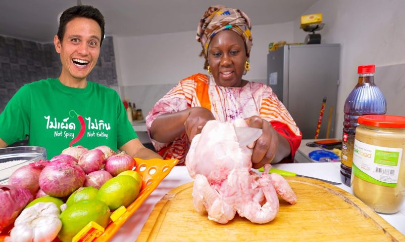 Senegalese Food - GIANT FRIED CHICKEN ONIONS!! West African Best Food (YASSA)!!