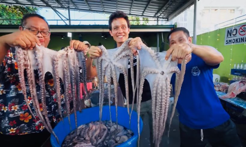 200 Kilos of Fish!! UNSEEN FILIPINO SEAFOOD - Freshest Adobo Octopus in Cebu, Philippines!