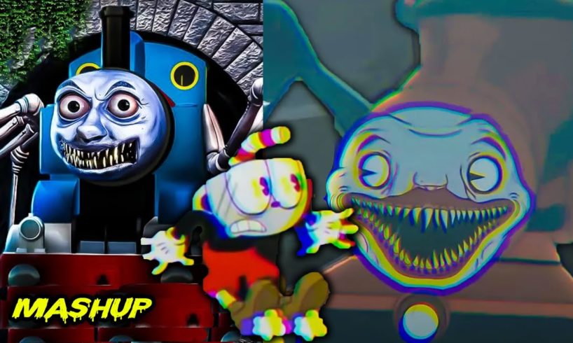 Cursed Thomas Vs Choo Choo Charles Vs Cuphead! Spider Train Mashup