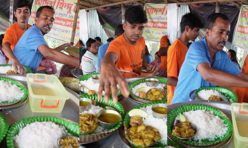 Adarsha Hindu Hotel | Biye Bari Thali 40 Rs/ - Jamai Sasthi Plate  80 Taka | Rice & Mutton 200 Ruppe