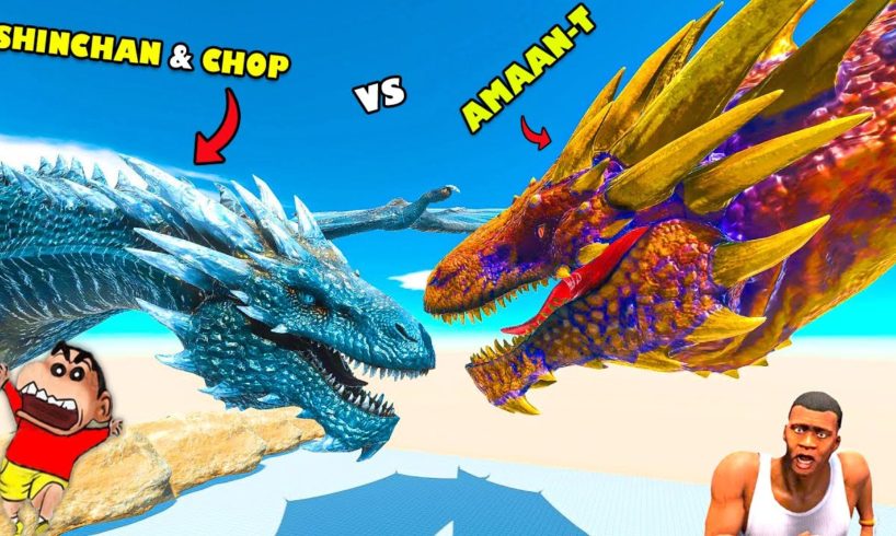 SHINCHAN and CHOP UPGRADED DRAGON Fights AMAAN UNDEFEATED DRAGON in ANIMAL REVOLT BATTLE SIMULATOR