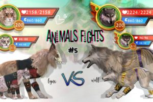 WildCraft: Animals fights #5 🐱 lynx vs wolf 🐺