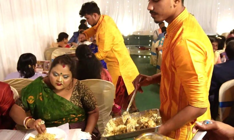 " Unlimited Food " Bengali Wedding Reception Party | Mutton Biryani | Chicken Leg | Baked Rasogolla