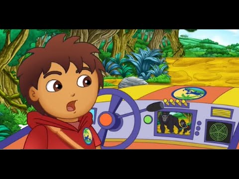 Go Diego Go and Dora the Explorer Rescue a Baby Gorilla in a Video Game walk through