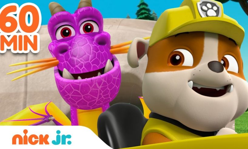 Rubble Rescues a Dragon & Animals! w/ PAW Patrol Pups | 60 Minute Compilation | Rubble & Crew