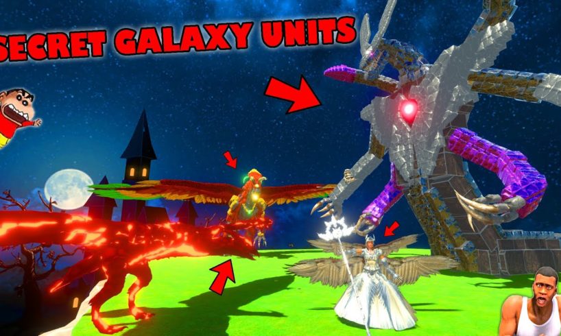 SECRET GALAXY UNITS vs MONSTER DRAGONS in Animal Revolt Battle Simulator with CHOP FRANKLIN SHINCHAN