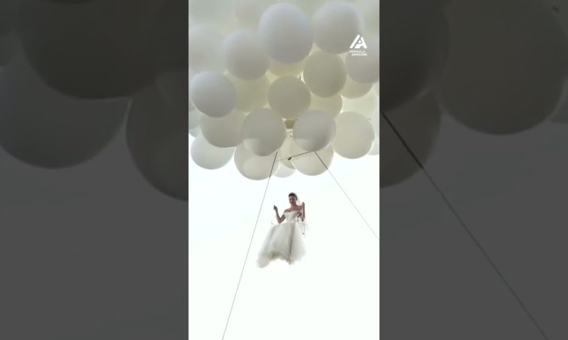 Bride Flies Into Wedding Ceremony | People Are Awesome #shorts