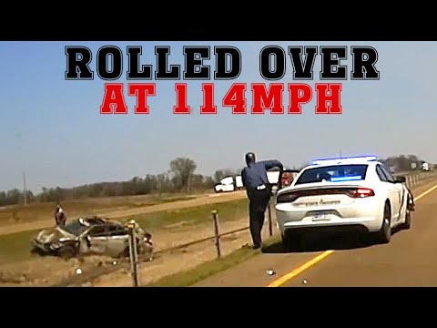 Car ROLLED OVER after 114 MPH PIT MANEUVER. Brutal High Speed Pursuits.