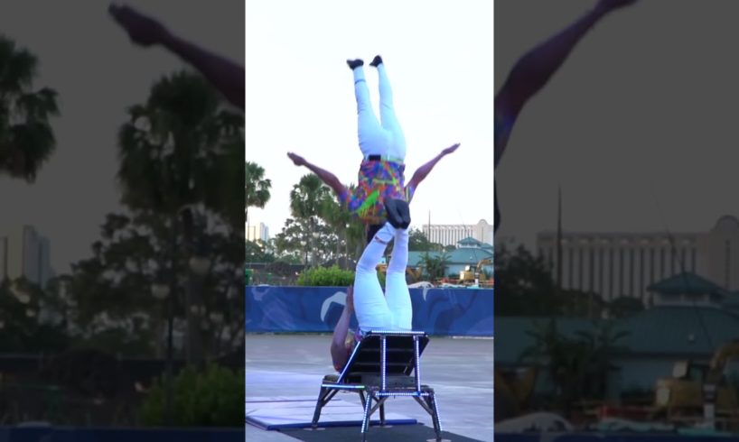 Acrobat Does Flips Off Partners Feet | People Are Awesome #shorts