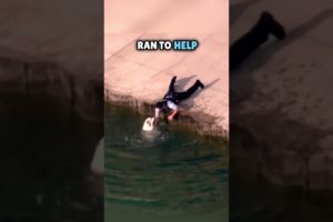 Heroic cop rescues dog from drowning in water ❤️ #shorts