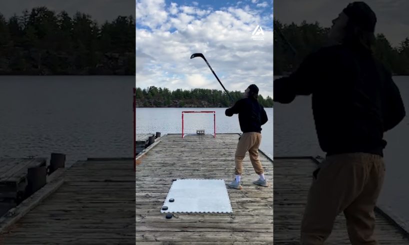 Hockey Player Performs Mind Blowing Trick Shots | People Are Awesome #shorts