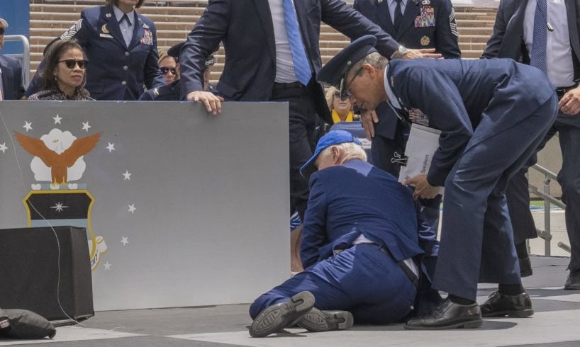 VIDEO: President Biden falls on stage while giving out diplomas at U.S. Air Force Academy graduation