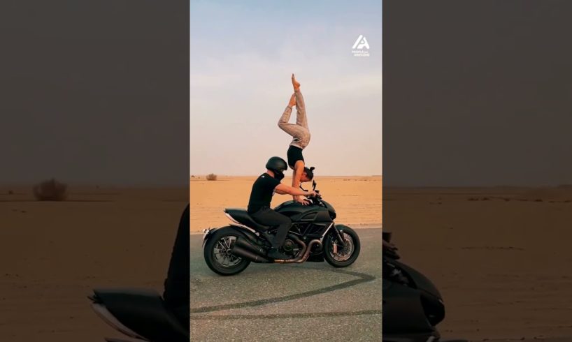 Woman Does Handstand on Moving Motorcycle | People Are Awesome #shorts