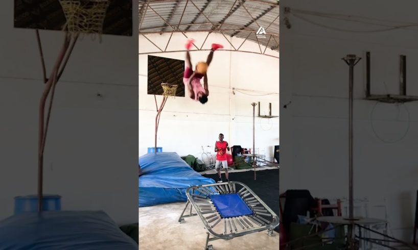 Acrobatic Team Performs Front Flips Before Slam Dunking Basketball | People Are Awesome #shorts