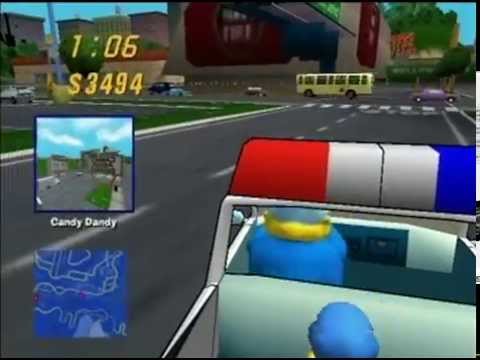 Cop Car - Wiggum - Entertainment District (The Simpsons Road Rage Gameplay Part 31)