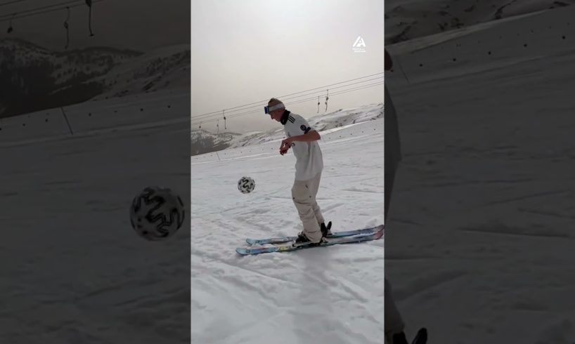 Skier Juggles Soccer Ball Before Doing Flip | People Are Awesome