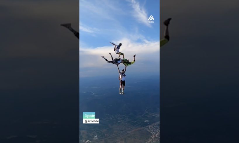 Skydivers Link Up While Free Falling | Big Air | People Are Awesome #shorts